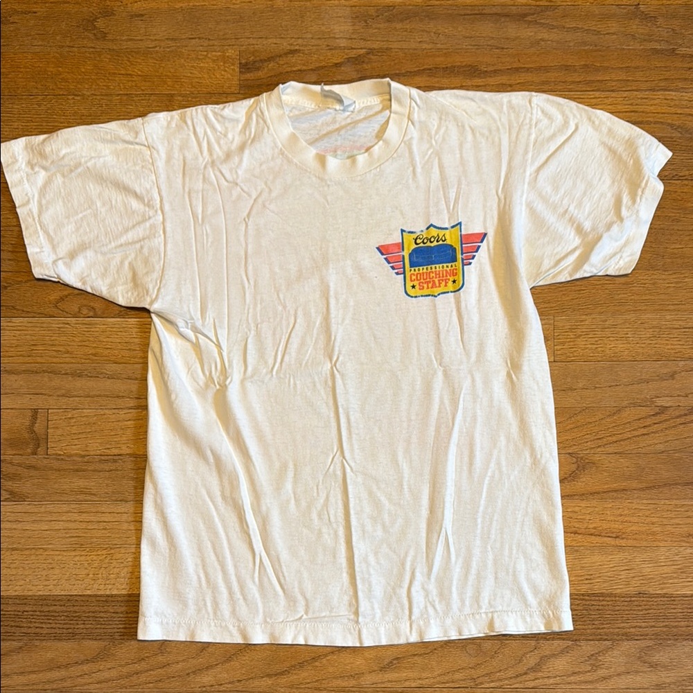 Coors Professional Couching Staff White Graphic T-Shirt 1980s